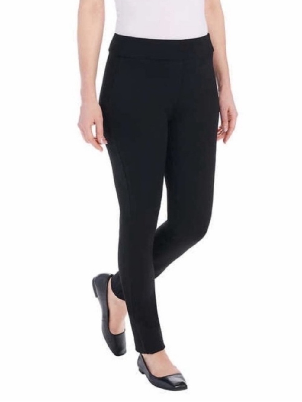 NWT Dalia Jacquard Pull On Pants Tummy Slimming Black 12